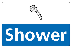 Shower Illustrated Dementia Friendly Sign NHS Style Blue